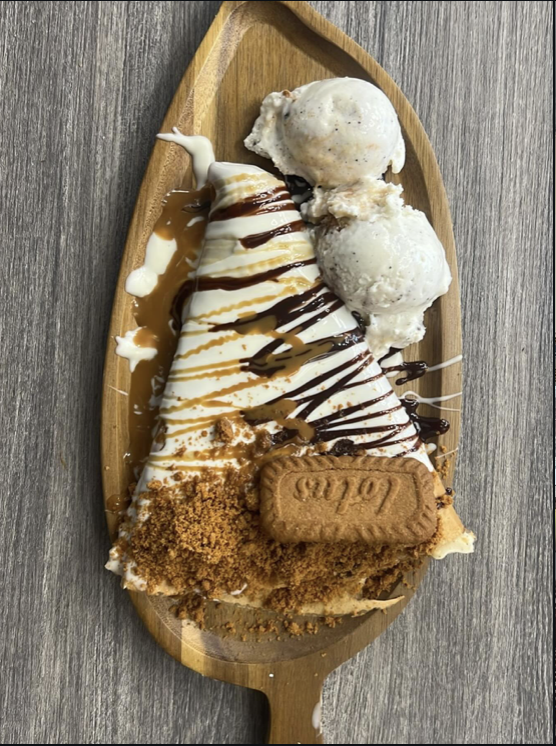 Lotus ice cream crepe